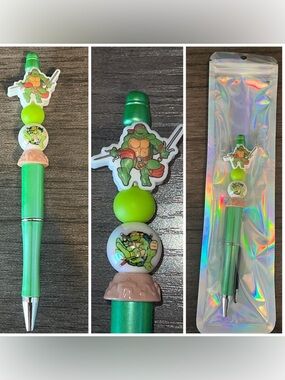 Raphael Ninja Turtle beaded focal pen